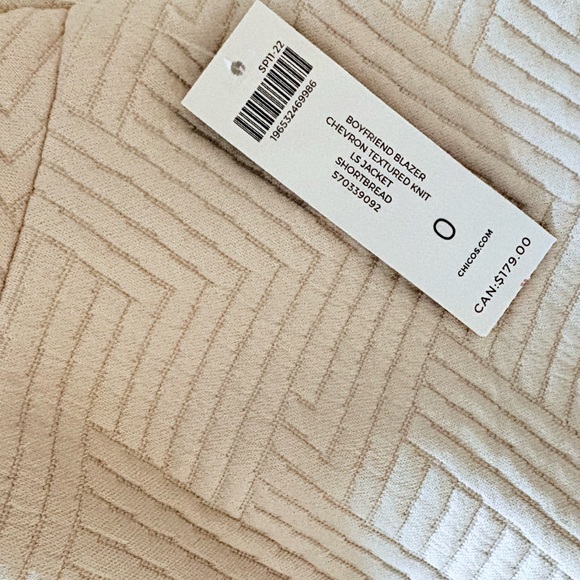 NWT Chevron Textured Knit Boyfriend Blazer - Picture 6 of 7